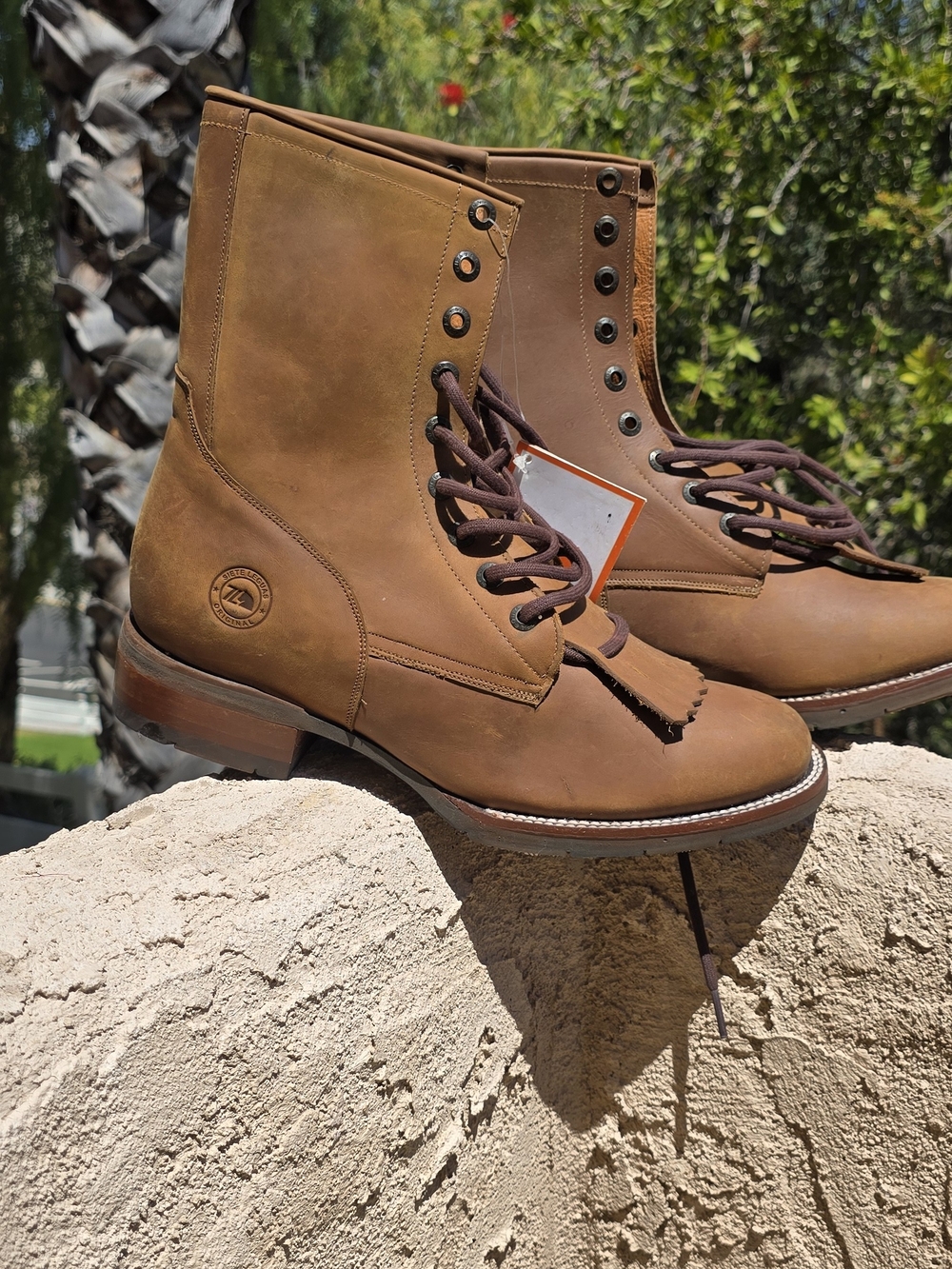 Men's Siete Lenguas Leather Lace-Up Work Boots - Brown